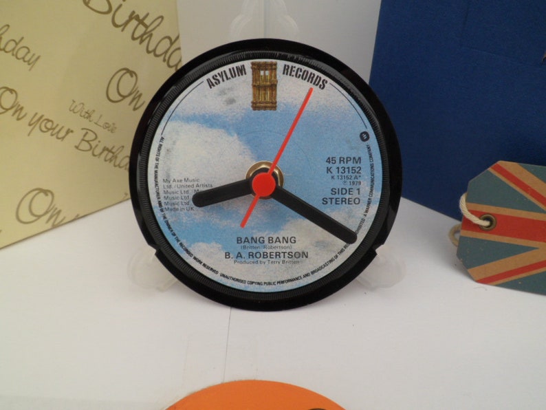 B.A. ROBERTSON CLOCK Vinyl Record Desk Actual Centre of Single Etsy