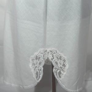 Vintage Half Slip 1960&#39;s Wonder Maid Fine Lingerie Union Stamp Made in USA Label, Lace Trim Ivory White Cotton Blend - Women&#39;s Size Small