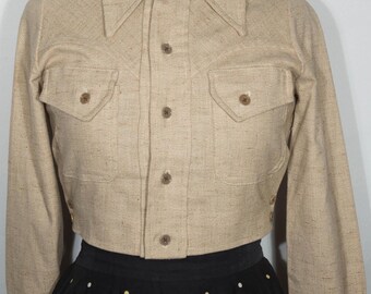 Vintage Midcentury Modern Jacket Top Handmade Blazer: Size XS/S