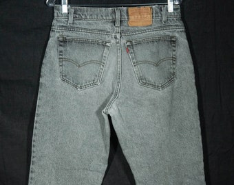Vintage Levi's 550 Jeans Made in USA Red Tab 80s Gray Denim, Distressed & Worn In - Size 32 x 28 - AS FOUND