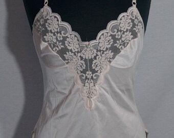 1980s 1990s Sears Isn/'t It Enchanting Union Tag Vibrant Royal Blue Lace Camisole Cami Pink Rose Accent Size 36