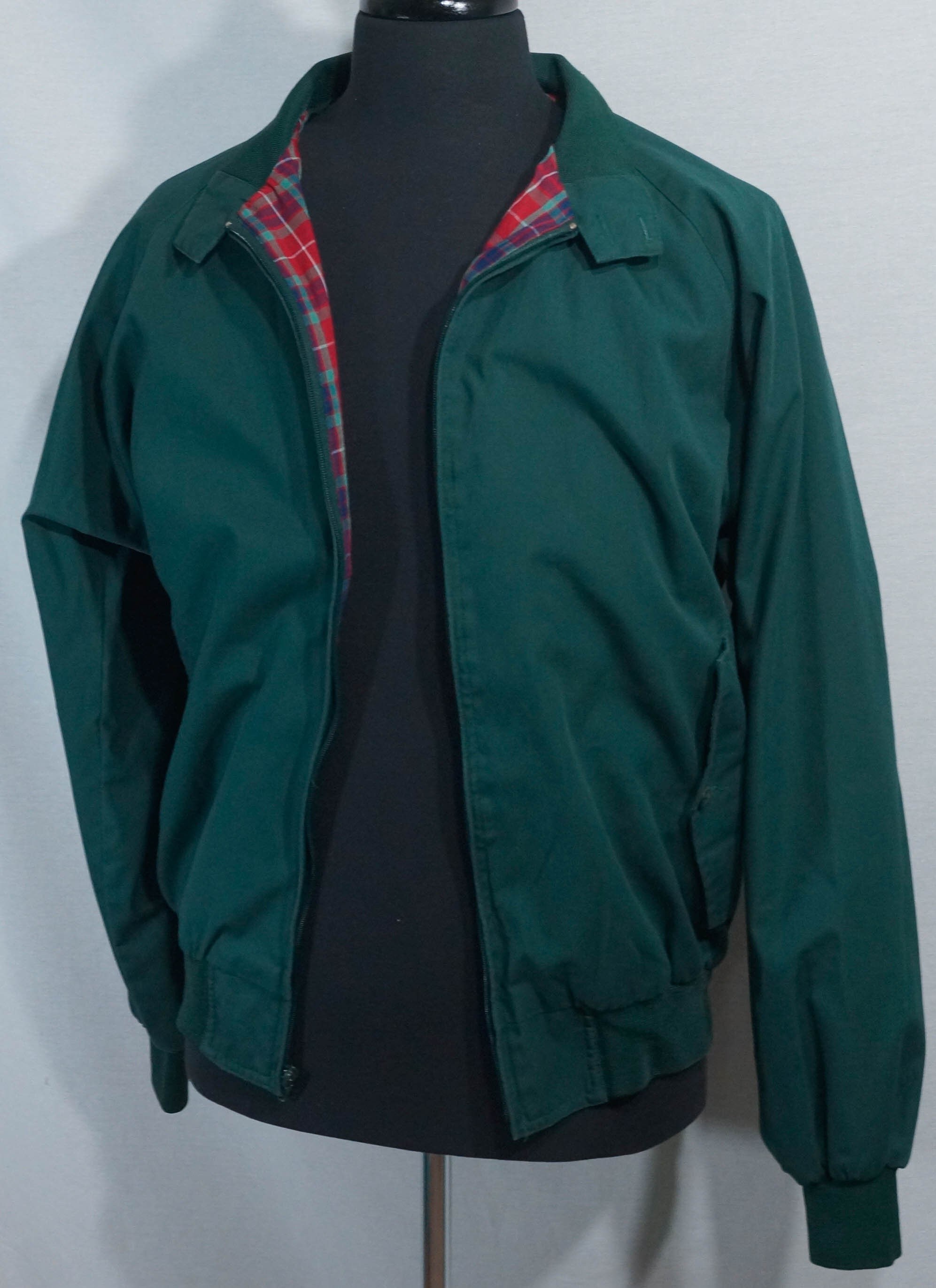 80s Vintage Jacket Field & Stream Forest Green Plaid Lining 80s Vintage Jacket Field & Stream Forest Green Plaid Lining