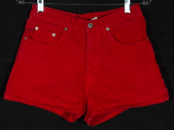 80s Red Jean Shorts Vintage Made in USA Pepe Jeans Shortie - Etsy