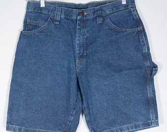 Vintage Wrangler Carpenter Jean Shorts: 90s High Waist Denim, Size 32