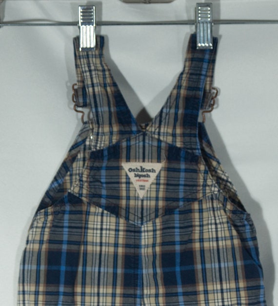 Oshkosh Overalls Shorts Baby Shortalls Plaid Newborn Infant Size