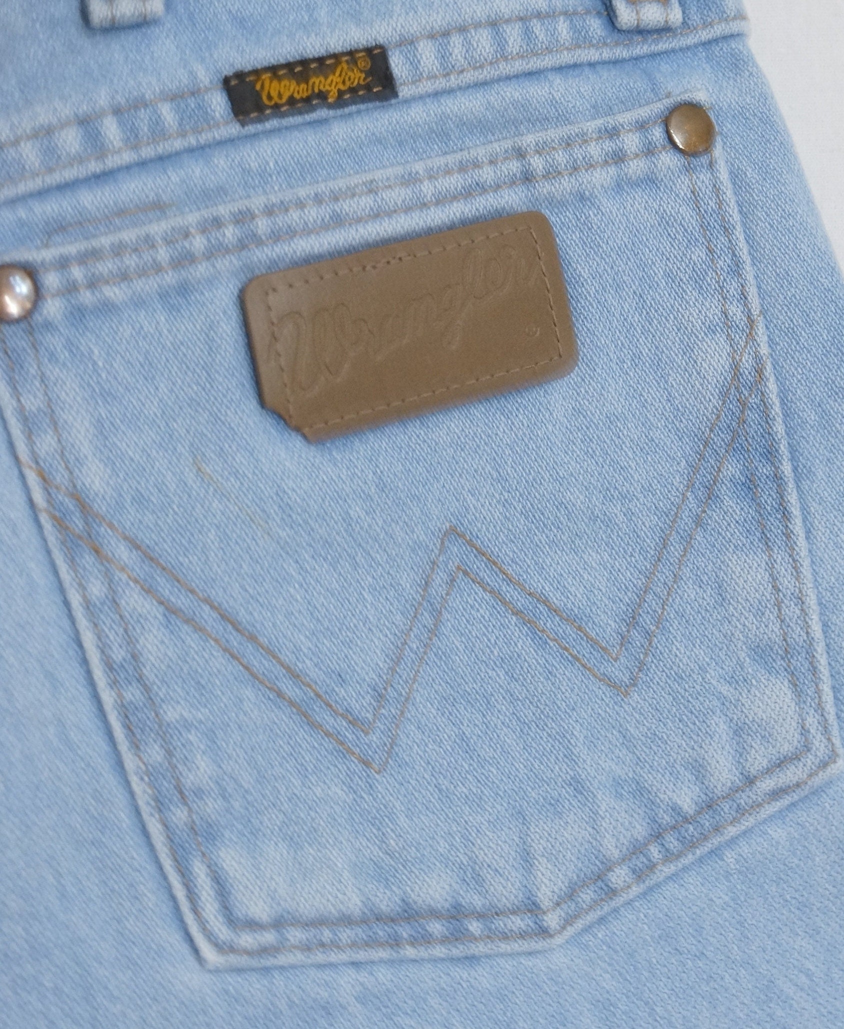 1980's Wrangler's Shorts Vintage Denim Cut Offs Western Cowgirl High Rise Cutoff 35 High Waist 