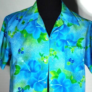Vintage Hawaiian Shirt 70s Mod Tropical Print - Men&#39;s Size L