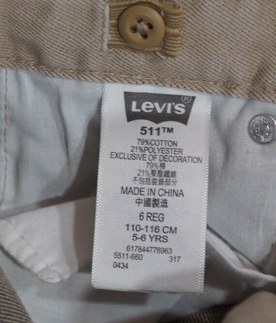 Kids Levi's Jeans 511 Beige Tan Denim Straight Le… - image 4