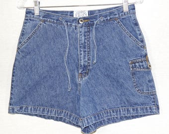 Vintage 80s Denim Shorts: Carolina Blues High Waist Cotton Jean Shorts