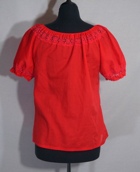 1970's Folk Top Vintage Peasant Blouse Southweste… - image 5