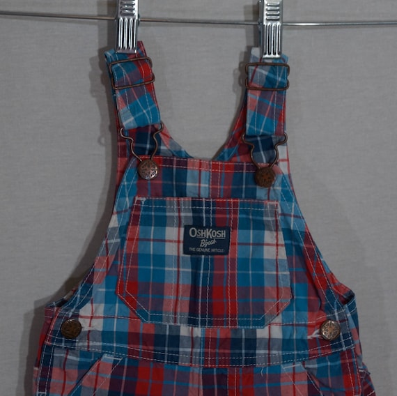 OshKosh Overalls Shorts Baby Shortalls Plaid - Ne… - image 2