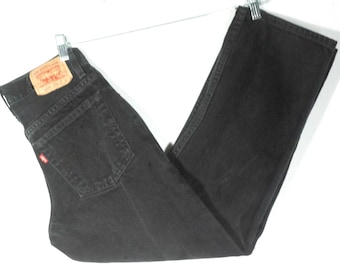 Pantalones vaqueros Levi's 550 vintage, de mezclilla negra, pierna recta - Talla 14 para niños