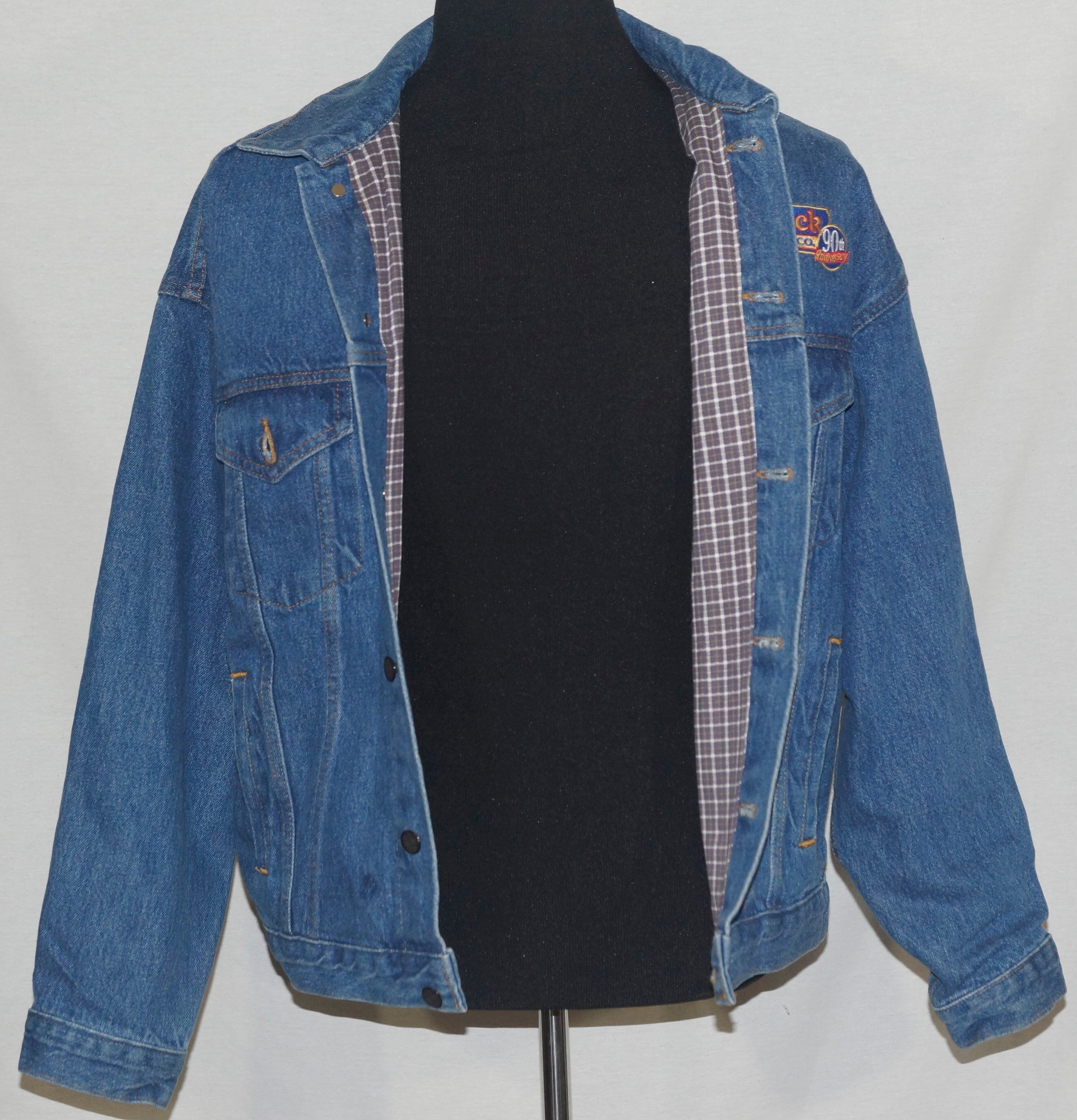 SWJGLITTR Herren Jeansjacke Mit Flanellfutter - Westernstyle Truckerjacke Im Vintage-Look