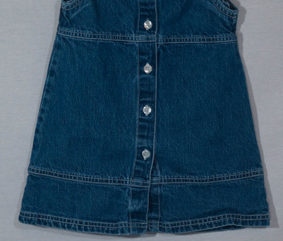 OshKosh Kids Jean Dress Vintage 90s Overalls Cut … - image 9