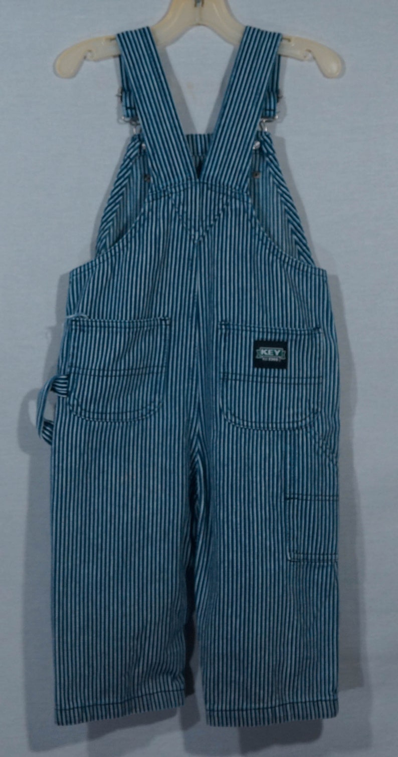 Vintage Baby Overalls Key Imperial Conductor Hickory Striped Etsy