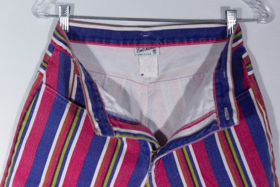 Vintage Jean Shorts Made in USA Colorful Striped … - image 4