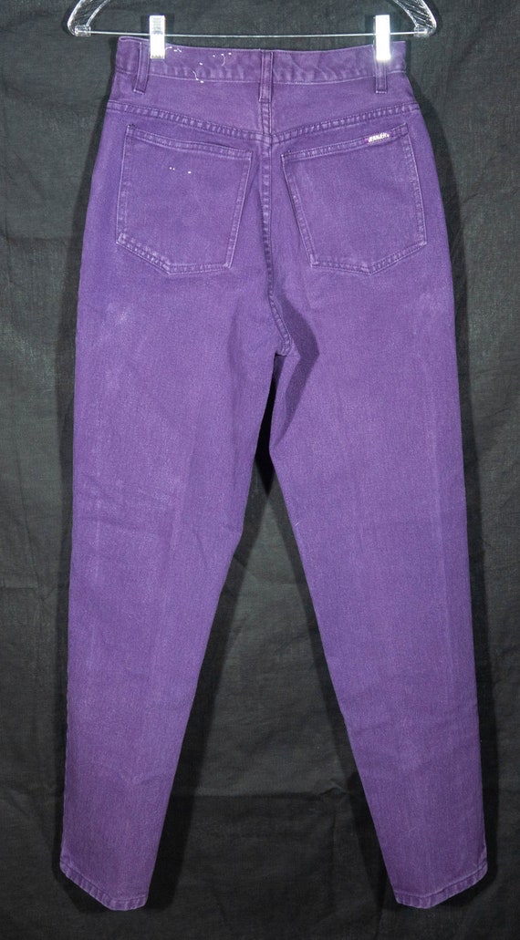 Vintage Purple Jeans 'Jeanjer' Label Button Fly H… - image 3