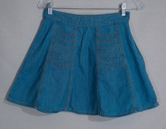 Vintage Mini Skirt Boho / Twiggy Style, Circle Cu… - image 2