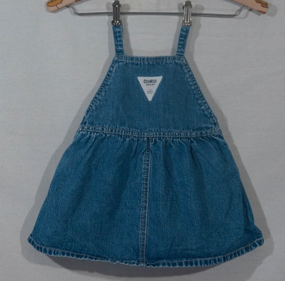 OshKosh Jean Dress Vintage Overalls Cut - Girls T… - image 4