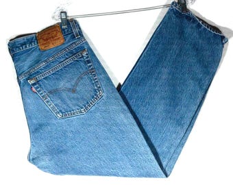 Vintage Levi's USA Made 501 jeans met rechte pijpen, knoopgulp - maat 36 x 29