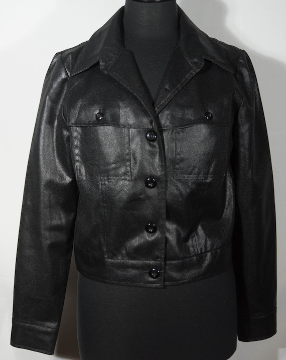 Vintage Black Jacket XOXO 90s Streetwear Coat Shi… - image 3