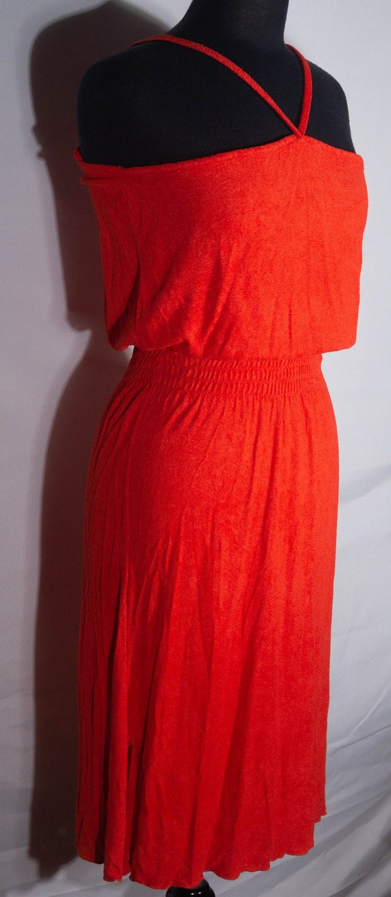 70s Halter Dress Vintage Midi Made in USA Union S… - image 1