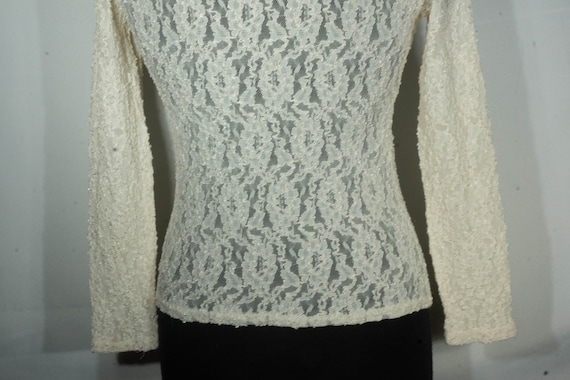 Vintage Lace Top See Through Brocade Lace Lingeri… - image 10