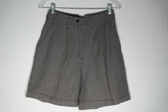 Vintage Shorts 80s Bermuda Cut Preppy Houndstooth Lin… - Gem
