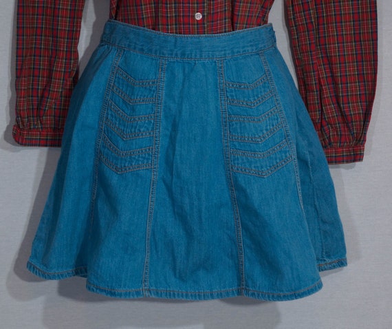 Vintage Mini Skirt Boho / Twiggy Style, Circle Cu… - image 1