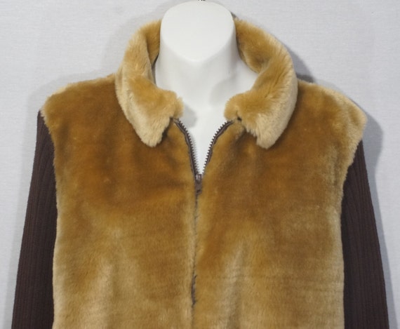Vintage Jacket 90s Plush Pile Knit Zip Up Faux Fu… - image 1