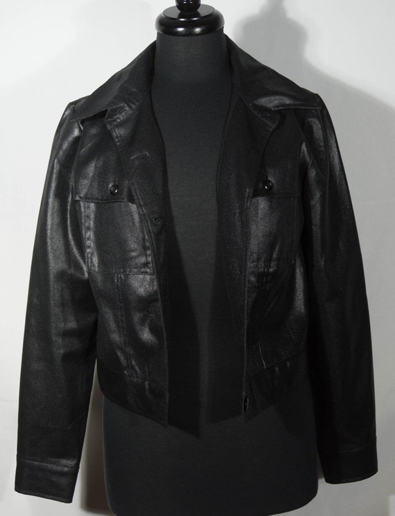 Vintage Black Jacket XOXO 90s Streetwear Coat Shi… - image 6