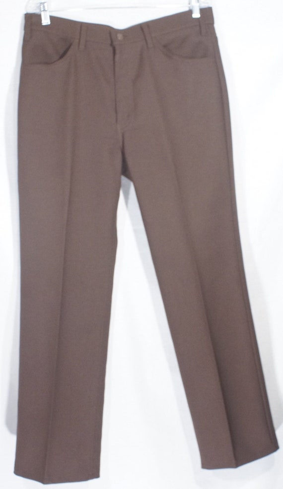 1970's Levi's Vintage Pants Black Tab Brown Polyester | Etsy