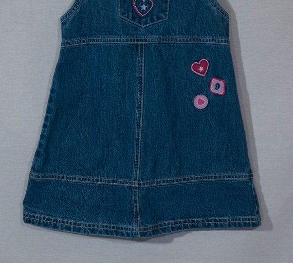 OshKosh Kids Jean Dress Vintage 90s Overalls Cut … - image 7