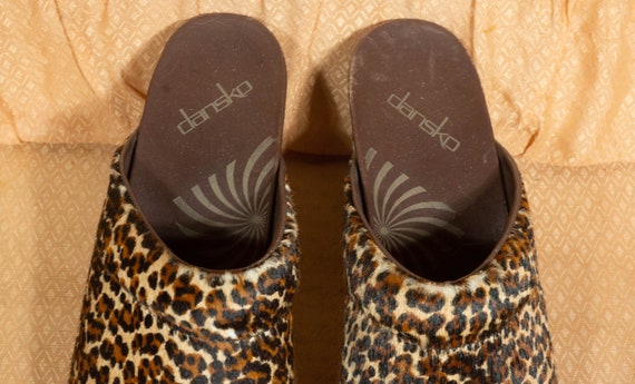 Vintage Dansko Clogs Leopard Print Platform Clogs… - image 8