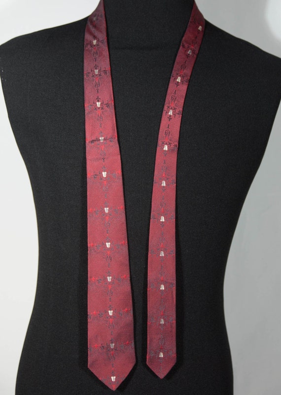 Vintage Silk Neck Tie 50s 60s Mod Midcentury Styl… - image 3