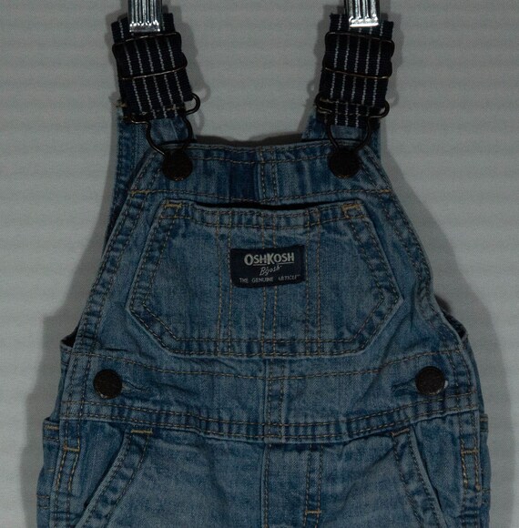 Baby Carhartt Overalls Shorts Blue Jean Patches D… - image 1