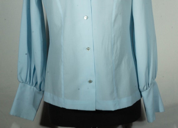 Vintage Blouse 60s Top Wing Collar Designer "Lee … - image 7