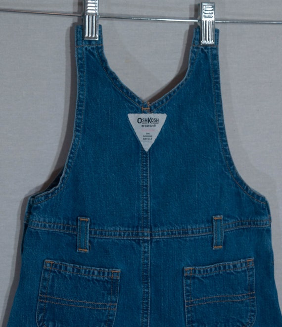 Vintage OshKosh Jean Dress Toddler Denim Jumper O… - image 9