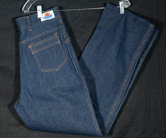 70s Jeans Vintage Bay Britches Denim Pants High R… - image 1