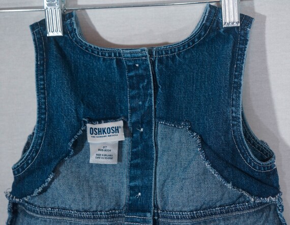 OshKosh Kids Jean Dress Vintage 90s Overalls Cut … - image 4