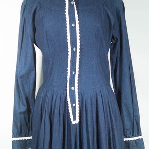 Vintage 80s Western Maxi Dress: Cotton Denim Roper Label, Size M