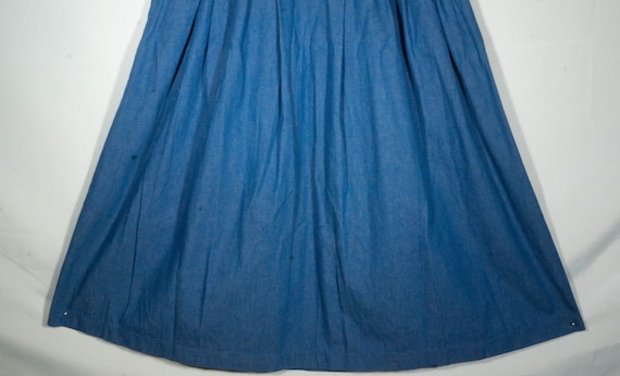 Vintage Jean Skirt 80s Pleated Midi Made in USA S… - image 3