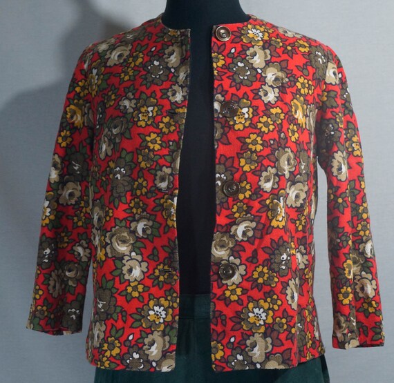 60s Mod Jacket Top Vintage Handmade Leisure Suit … - image 1