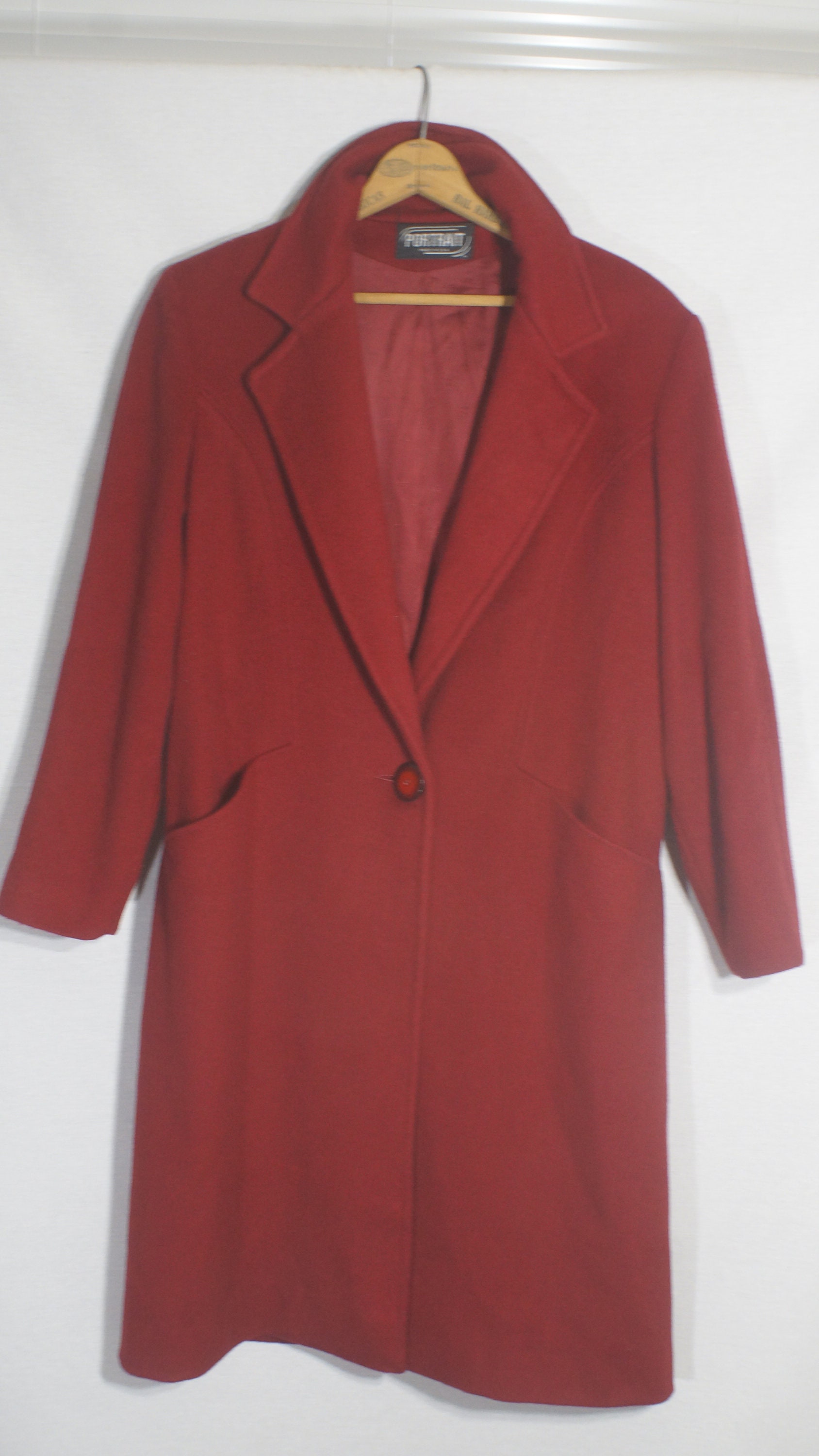 Vintage Wool Coat 80s Made in USA Overcoat Designer Label