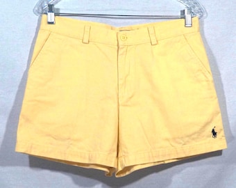 Vintage Ralph Lauren Chino Shorts 90s Preppy Butter Yellow Cotton - Size 6