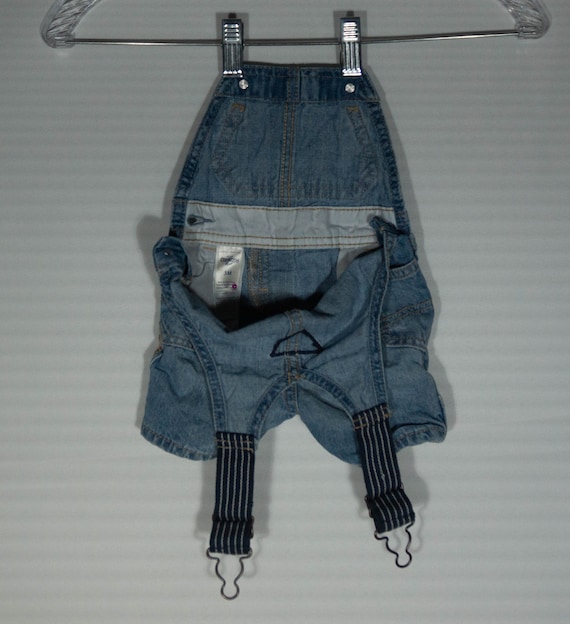 Baby Carhartt Overalls Shorts Blue Jean Patches D… - image 6