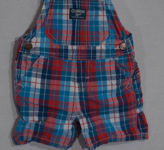OshKosh Overalls Shorts Baby Shortalls Plaid - Ne… - image 3