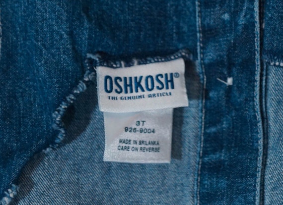 OshKosh Kids Jean Dress Vintage 90s Overalls Cut … - image 5