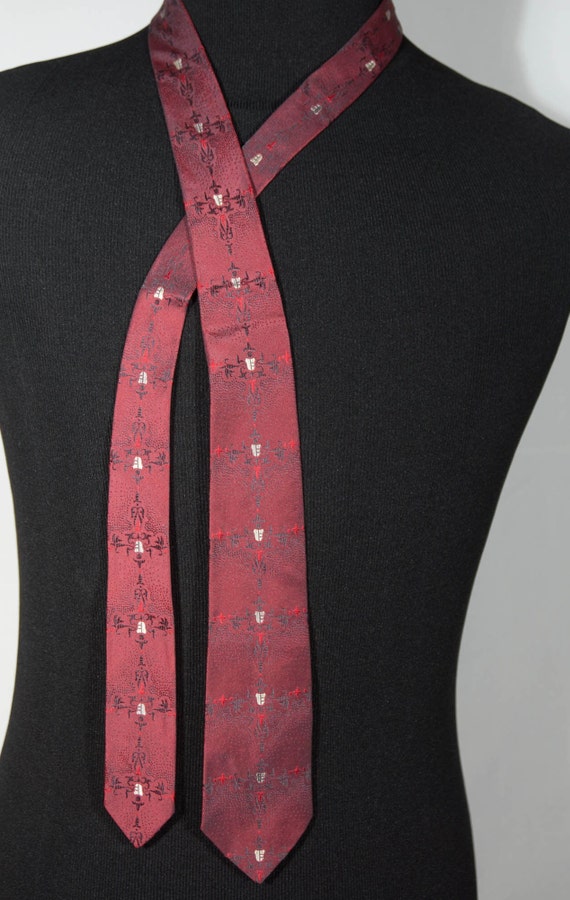 Vintage Silk Neck Tie 50s 60s Mod Midcentury Styl… - image 5