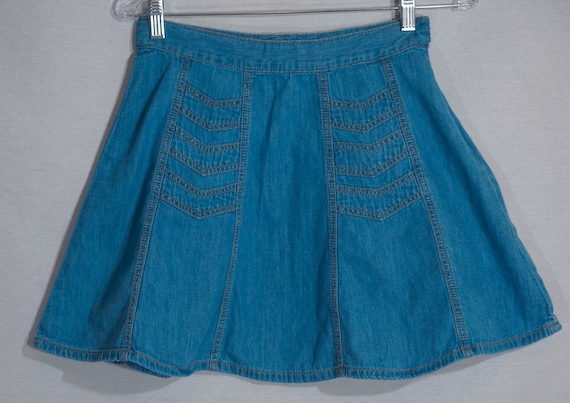 Vintage Mini Skirt Boho / Twiggy Style, Circle Cu… - image 9